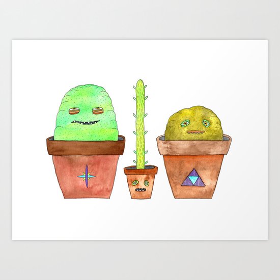 Magic Cacti Art Print