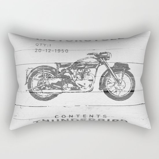 Vintage Triumph Thunderbird Motorcycle Rectangular Pillow