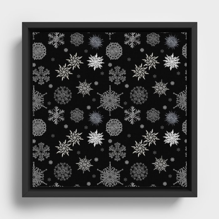 Snowflake Large Print Pattern Framed Canvas