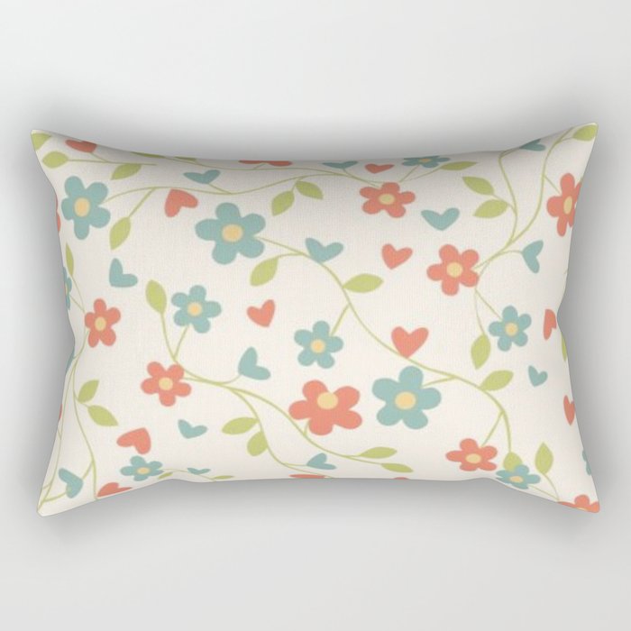 Retro Floral 1 Rectangular Pillow