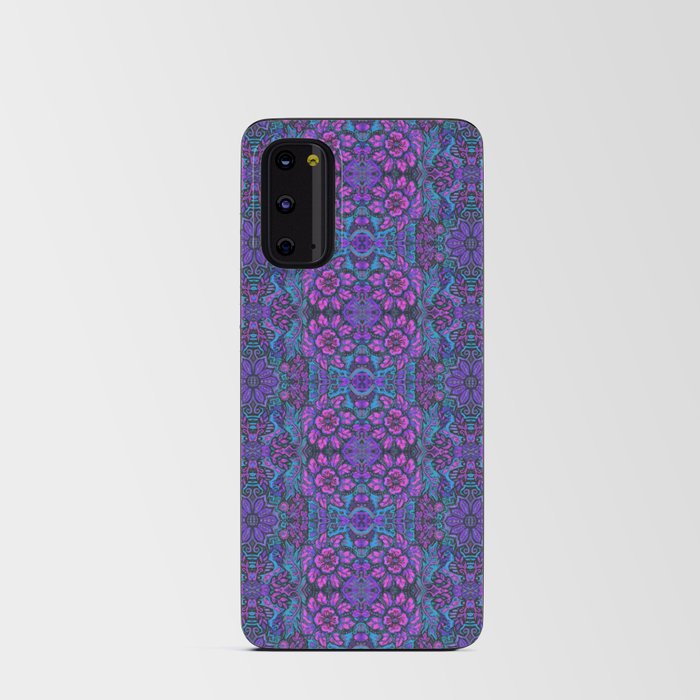 Garden of Magic Flowers Bohemian Arabesque Purple Magenta Turquoise Android Card Case
