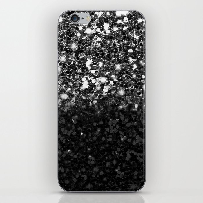 Black & Silver Faux Glitter Gradient iPhone Skin