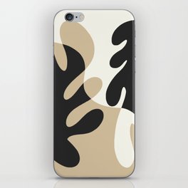 Abstract Matisse Organic Leaves Shapes \\ Neutral Beige & Dark Grey Color Palette iPhone Skin