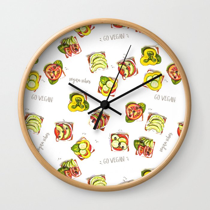 go vegan! Wall Clock