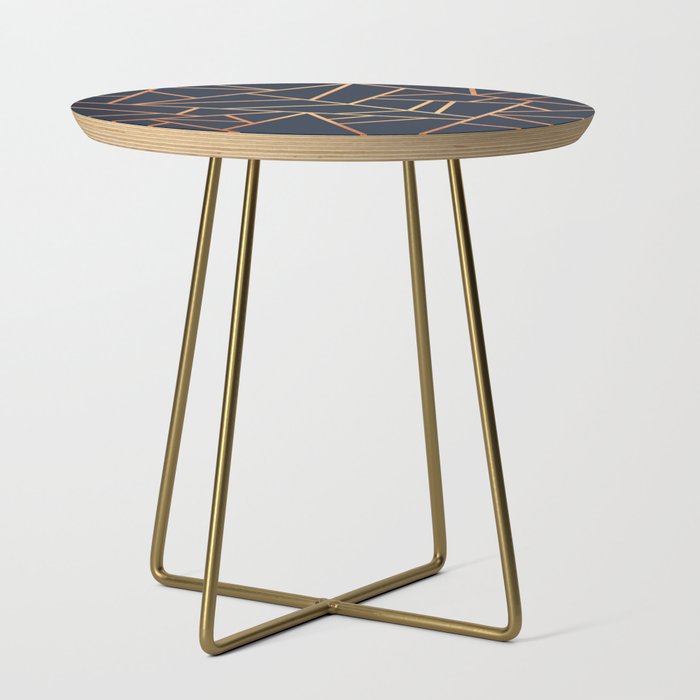 Copper And Midnight Navy Side Table By, Navy Side Table Outdoor