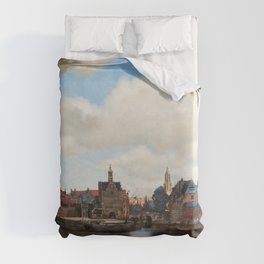 View of Delft, 1660-1661 by Johannes Vermeer Duvet Cover
