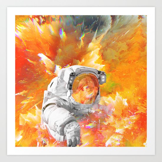 Engulfed Cosmonaut Art Print