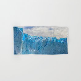 Argentina Photography - Blue Glacier Falling Into Water Hand & Bath Towel