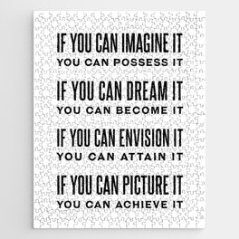 If You Can Imagine It - William Arthur Ward Quote - Literature - Typography Print Jigsaw Puzzle
