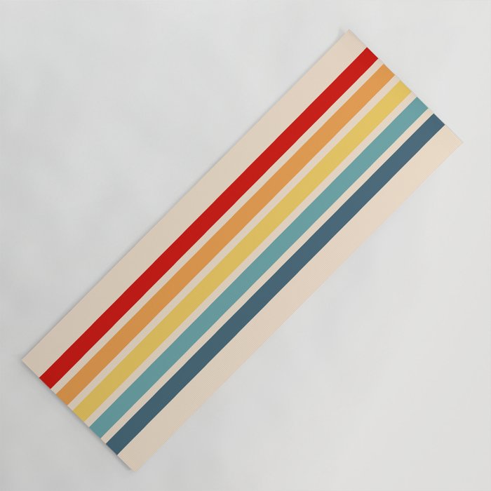 Takaakira - Classic Rainbow Retro Stripes Yoga Mat