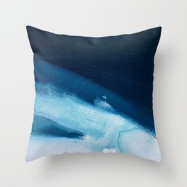 Believe: a minimal, abstract painting in white and blue by Alyssa Hamilton Art  Throw Pillow