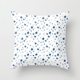 Blue Watercolor Stars Throw Pillow