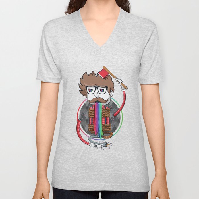 Hipster V Neck T Shirt