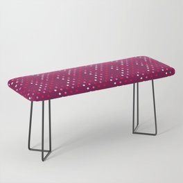 Valentine's retro polka dots 3D diamonds check burgundy Bench