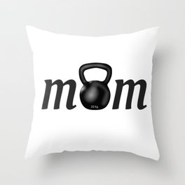 Strong MOM Kettlebell for Crossfitters Throw Pillow