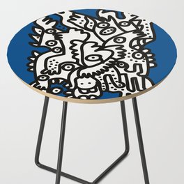 Blue Navy Color 2020 with Black and White Cool Monsters Side Table