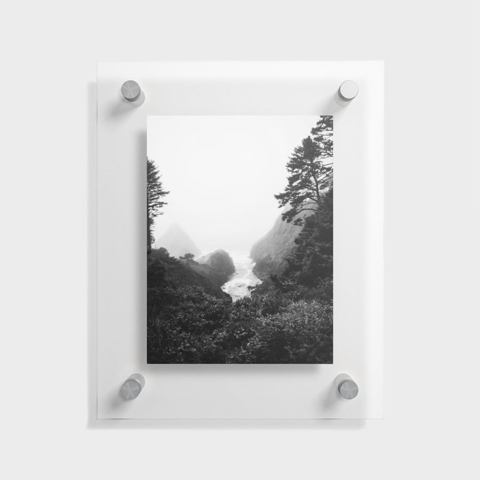 Oregon Coast Black and White Floating Acrylic Print