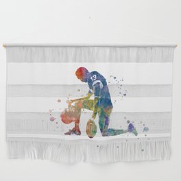 American football player in watercolor Wall Hanging