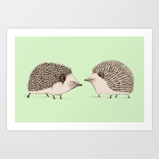 Two Hedgehogs Art Print