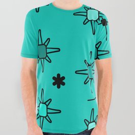 Atomic Sky Starbursts Turquoise All Over Graphic Tee