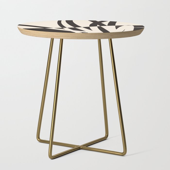 Black and White Abstract Simple Shapes Side Table