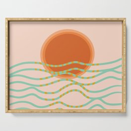 Sunset Over The Sea Serving Tray