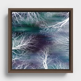 Midnight Purple Teal Framed Canvas