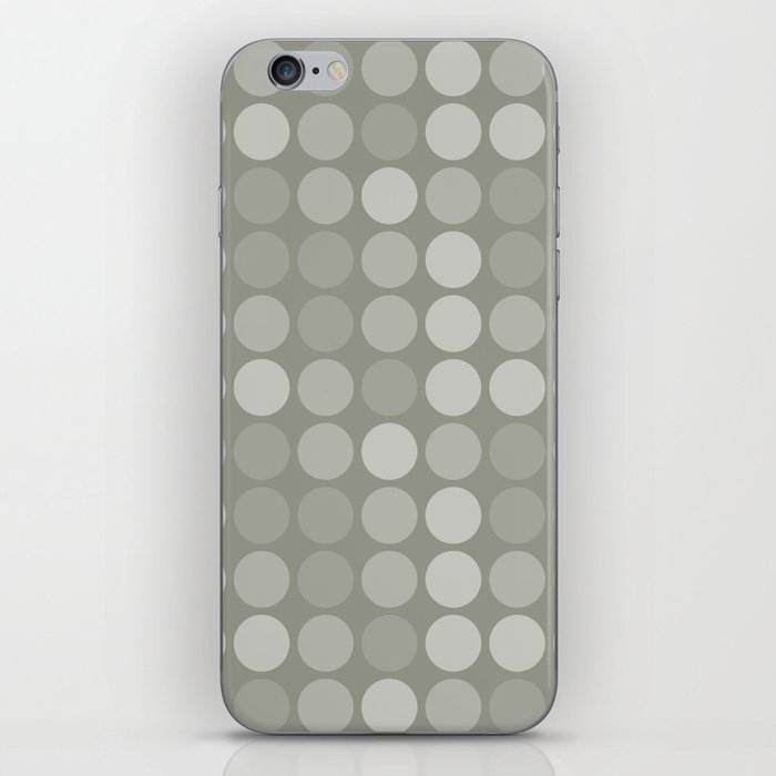 Simple Shapes Pattern. Soft Gray-green. iPhone Skin