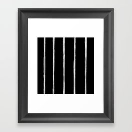 form blocs | skinny strokes | off white on black  Framed Art Print