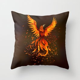 Rising Phoenix Bird  Throw Pillow