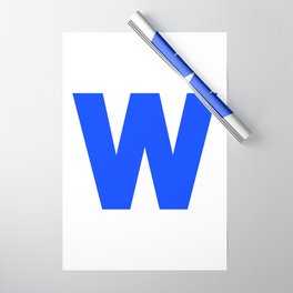 letter W (Blue & White) Wrapping Paper