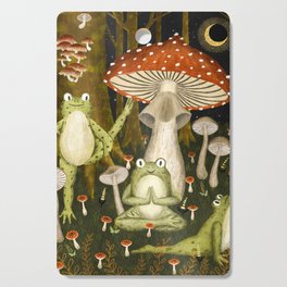 mushroom forest yoga Cutting Board