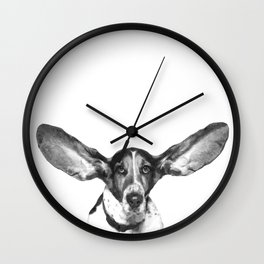Black and White Dog Ears Wall Clock