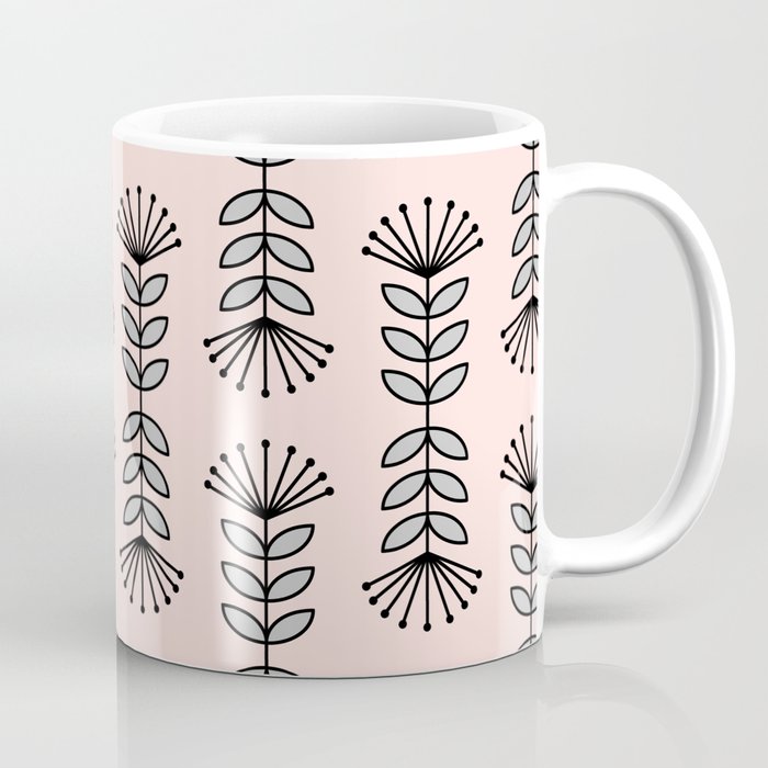 Retro Pink Floral Pattern - Mix and Match with Simplicity of Life Coffee Mug