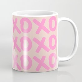 XOXO Print Peach And Pink Hugs And Kisses Minimalistic Wall Art XOXO Pattern Preppy Modern Decor Coffee Mug