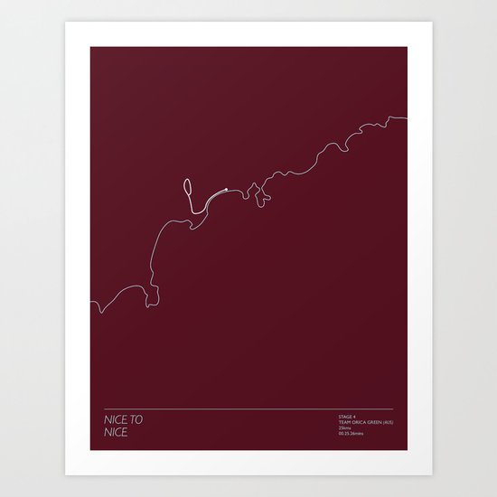 Le Tour De France 2013 Stage 4 Minimal Poster Art Print