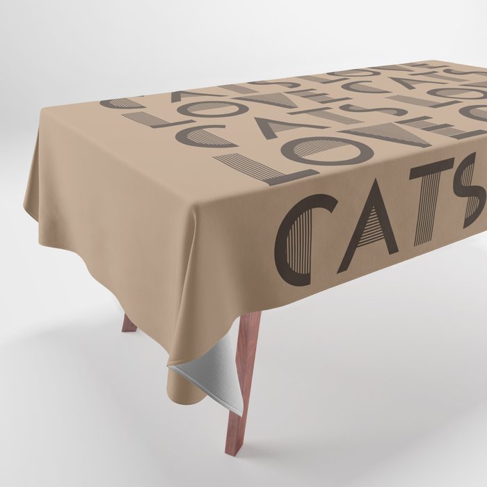 Love Cats - Canoe Brown colors modern abstract illustration  Tablecloth
