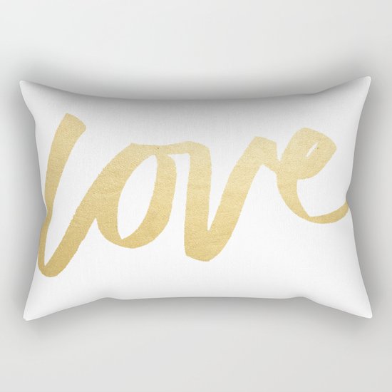 Love Gold White Type Rectangular Pillow