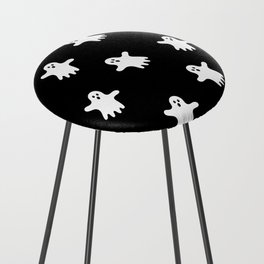 Spooky Ghosts Black & White Halloween Counter Stool