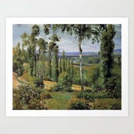 The Countryside In The Vicinity Of Conflans Saint Honorine 1874 By Camille Pissarro | Reproduction | Art Print | Painting, Photo Picture Design, Classic Reproduction, Modern Vintage Home, Artist Artists Works, The Famous Pictures, Accent Genre Gallery, Romanticism Fantasy, College Dorm Room Of, Nature Decor Work 