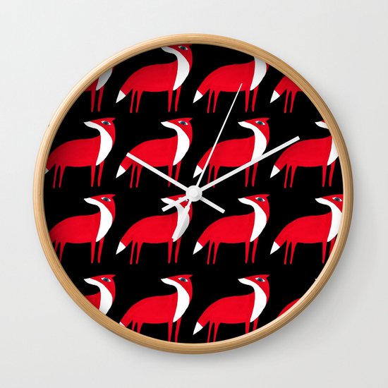Fox pattern Wall Clock