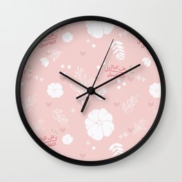 seamless spring pink pattern Wall Clock
