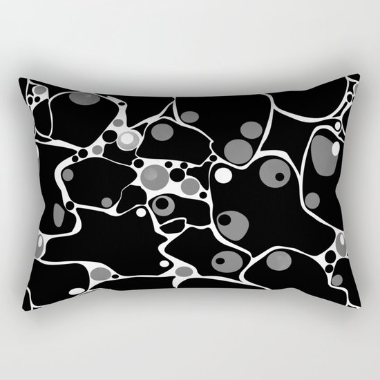 Abstract black and white polka dot pattern . Rectangular Pillow