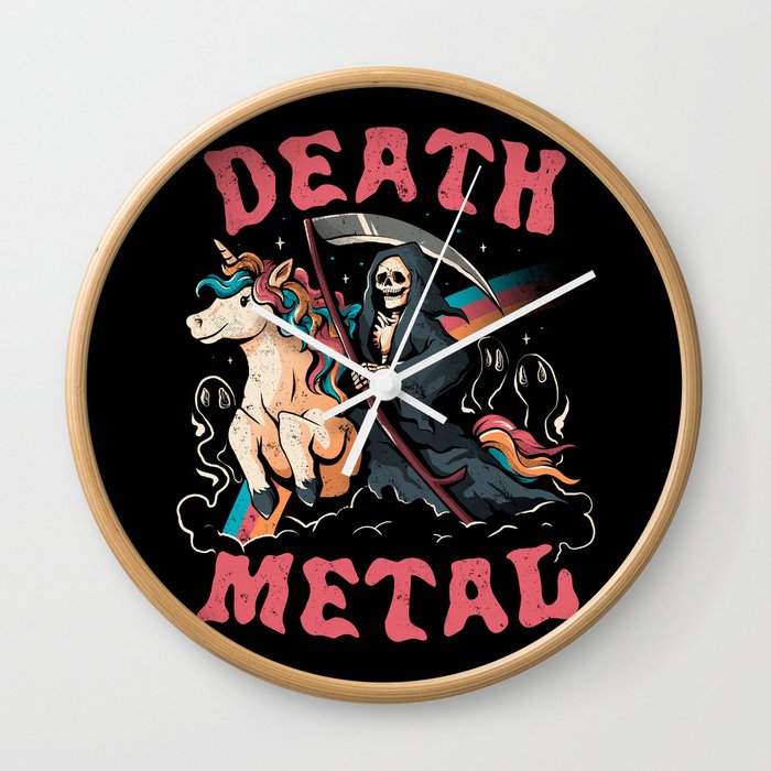 Death Metal - Cute Evil Skull Unicorn Gift Wall Clock