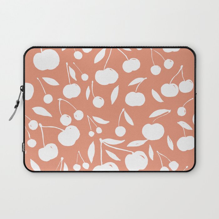 Cherries pattern - coral Laptop Sleeve