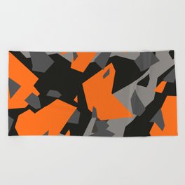 Black\Grey\Orange Geometric camo Beach Towel