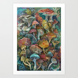 Magic Mushroom Garden Art Print