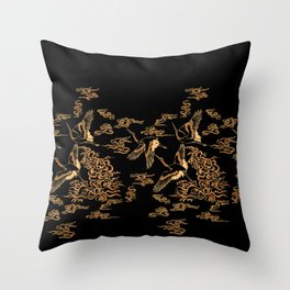 Crane and clouds Throw Pillow