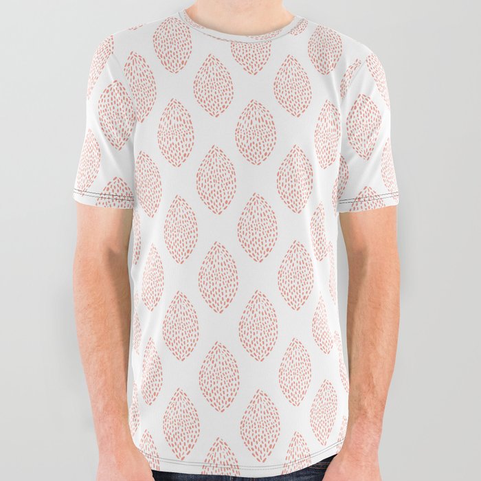 Seed Pods . Coral All Over Graphic Tee