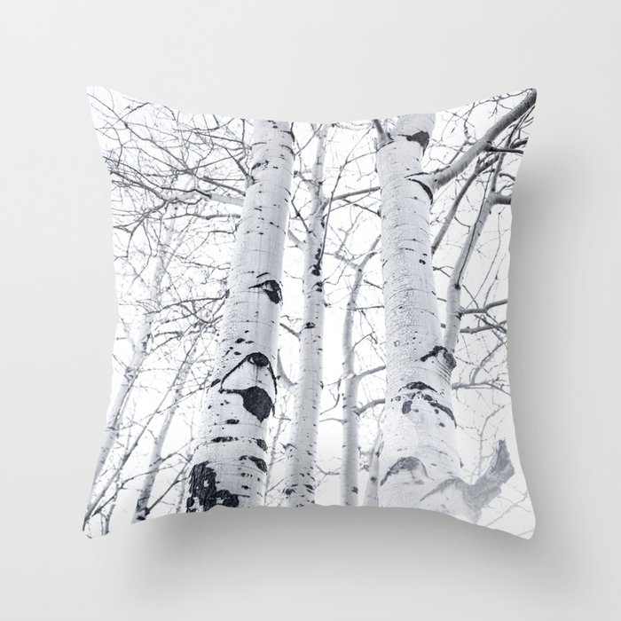 White Trees 3 Throw Pillow